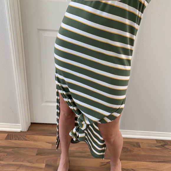 SOLD 🚫 Greece Green, Yellow, White Striped Maxi - Picture 3 of 7